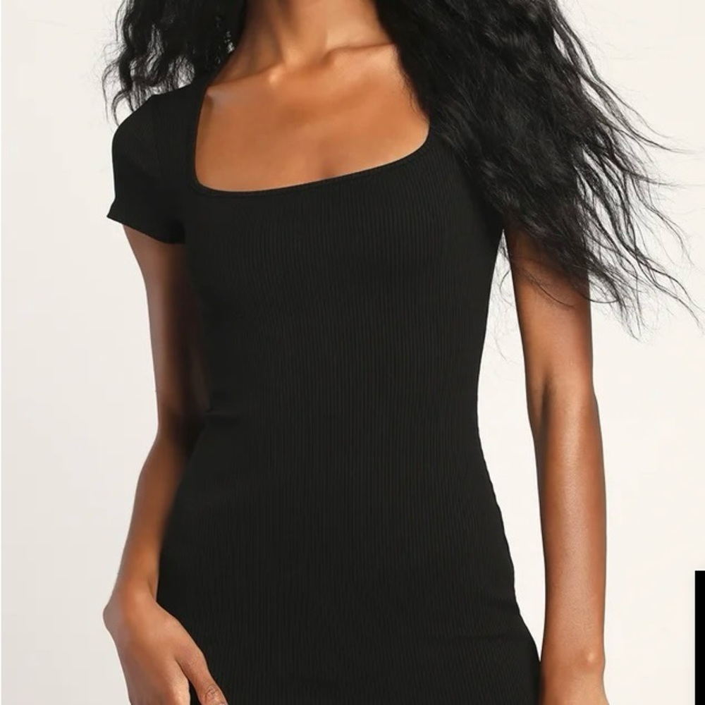 ❤️SALE!! Lulu's Black Bodycon Dress NWT - Picture 7 of 9